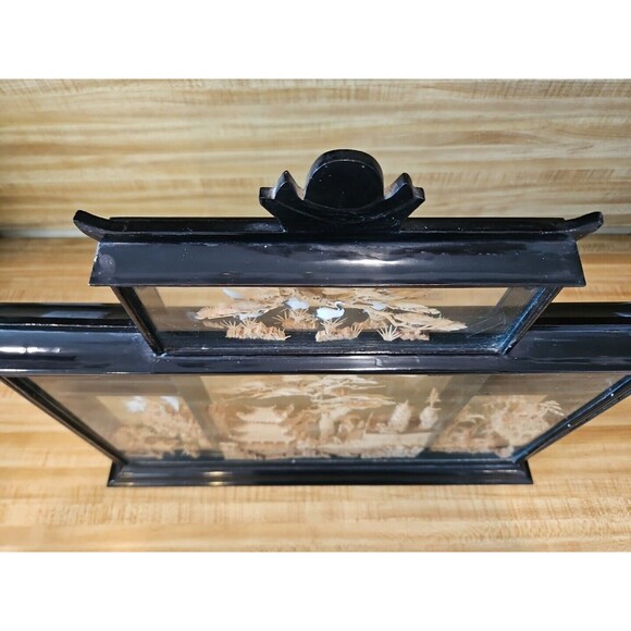 Vintage Chinese Cork Craving Diorama 4 screens handmade 17”L X3” W 15” H - Picture 6 of 6